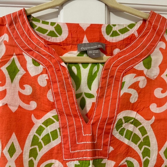 NWOT Peppermint Bay Coral and Green Swim Coverup XL - Picture 3 of 4